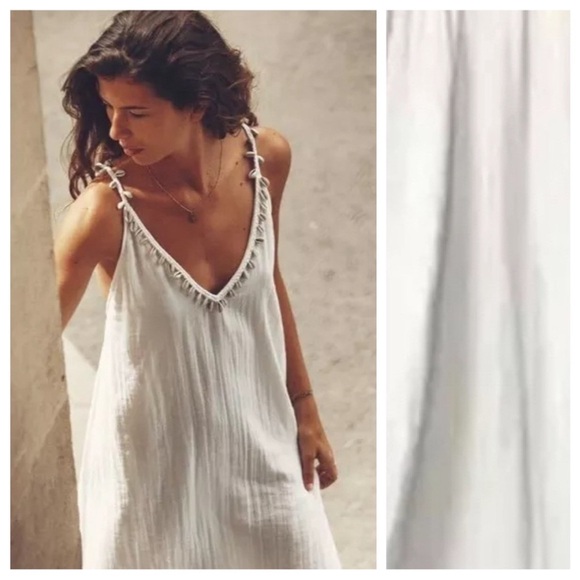 Zara limited edition crochet with shell pattern cotton boho dress - Picture 3 of 9